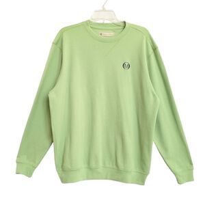 Donald Ross Mens M Pullover Crewneck Knit Top Kelly Green Long Sleeves Golf